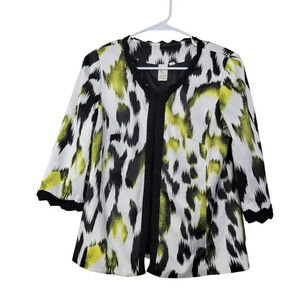 Lavender & Honey Women's Blazer M Multicolor Polyester Opne Front Hook & Eye